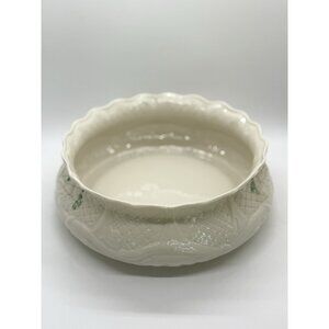 Belleek Dalriada Fruit Serving Bowl Centerpiece Shamrock Scalloped Large 9” 2305